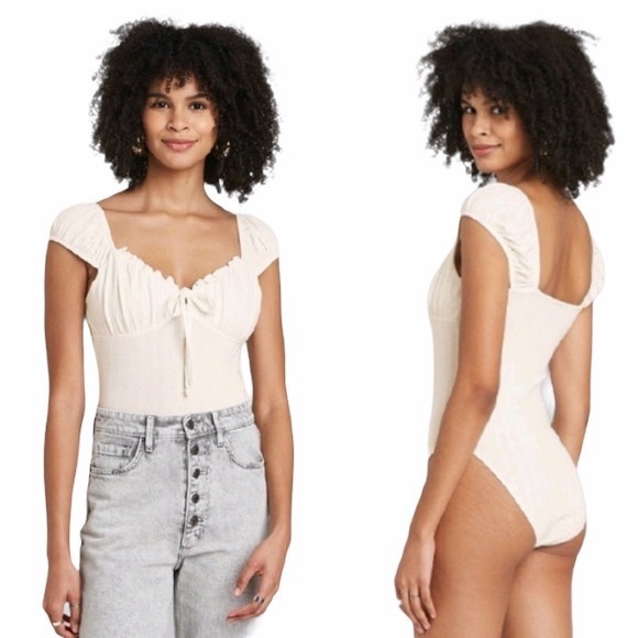 New Wild Fable Tie Front Milkmaid Bodysuit - Picture 6 of 6